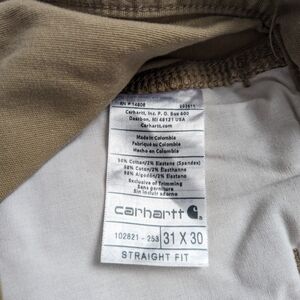 Carhartt Pants Men 31x30 Dark Khaki Utility Work Rugged Flex Straight